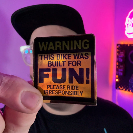 FUN Warning Sticker Gold